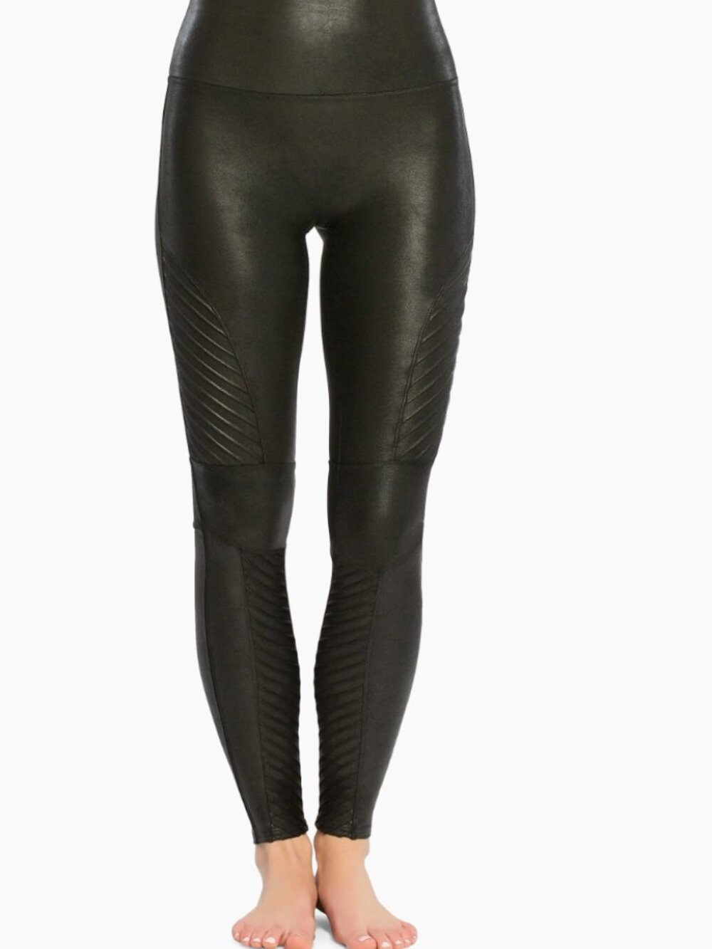 SPANX Faux Leather Moto Leggings Size: Medium